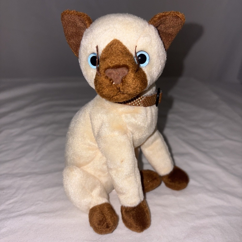 Ty Beanie Baby Siam the Siamese Cat 1996 Vintage Plush Toy Gold Collar